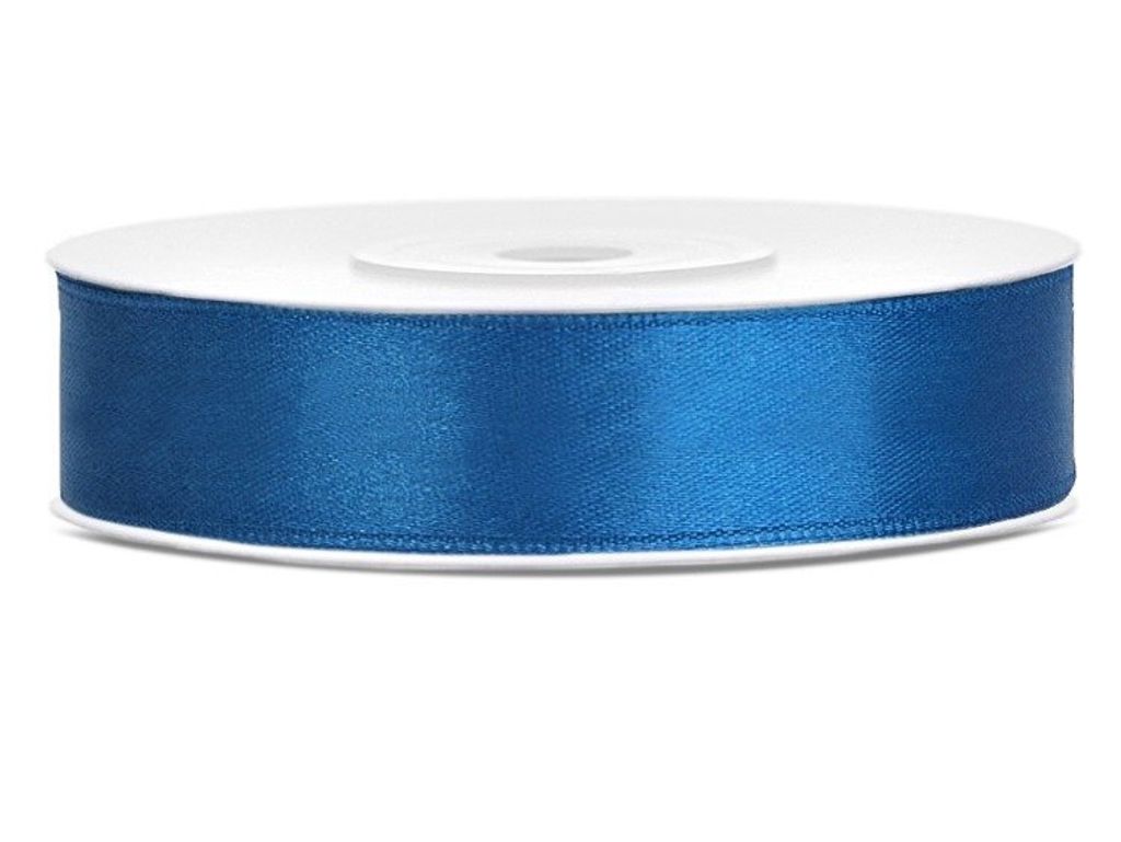 Tasiemka satynowa, niebieski, 12mm/25m (1 szt. / 25 mb.) Zdjęcie produktu 