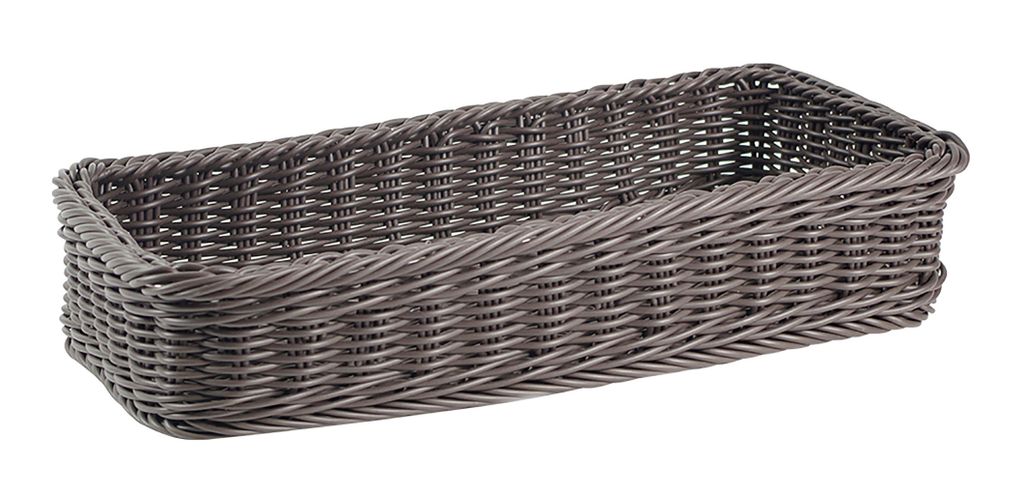 Kobolo Displaykorb Kunststoffkorb Regalkorb Bäckerkorb aus Polyrattan 60x30x12 cm - Aufbewahrung Ablage Korb