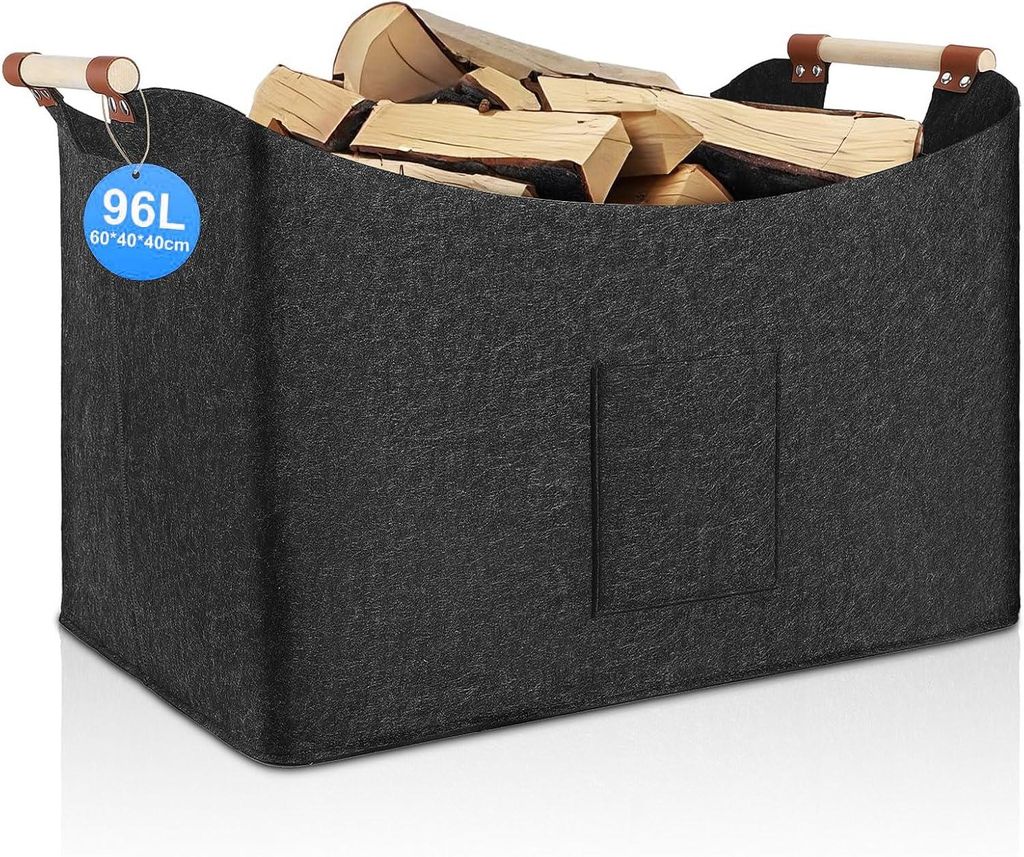 Kaminholztasche aus Filz Holzkorb XXL Kaminholzkorb Produktbild 
