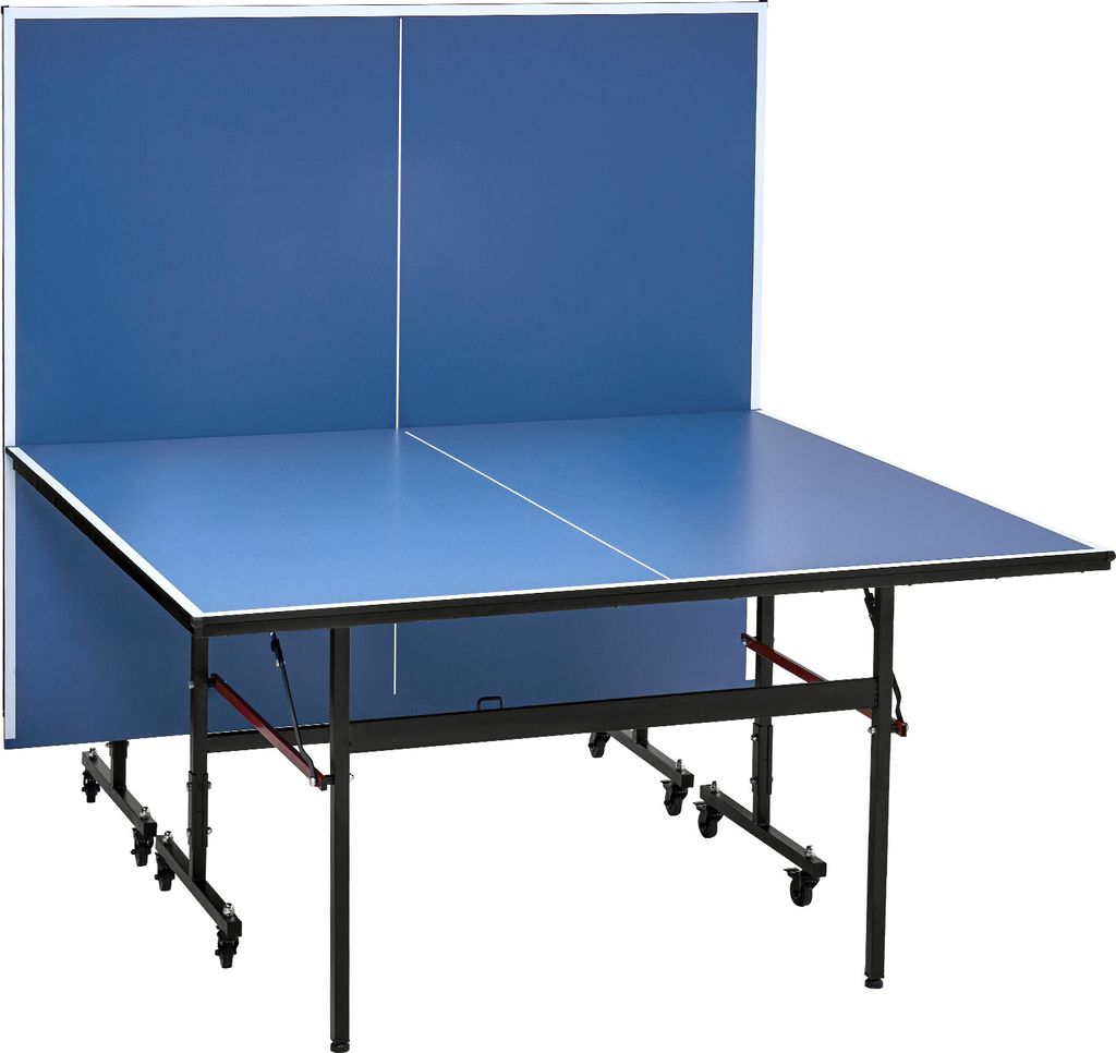 SucceBuy Ping-Pong-Tisch, professioneller Tischtennis-Tisch, Indoor-MDF, zusammenklappbar mit Schnellklemmnetz, feststellbaren Rädern, 12 mm dicke...
