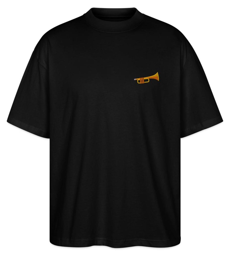 Spreadshirt Stickerei Trompete Oversize Uni T-Shirt, 3XL, Schwarz