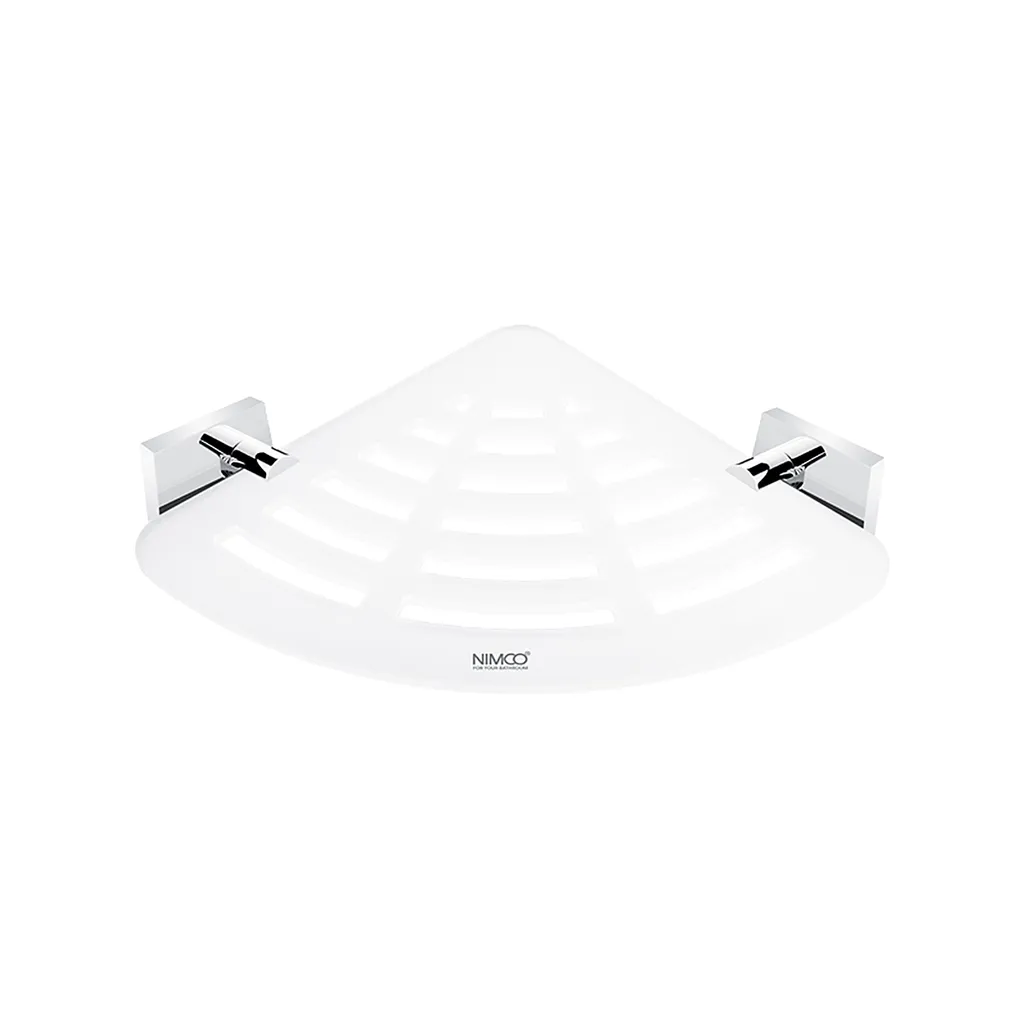 Tablette d'angle IXI Nimco Keira transparente avec supports chrome