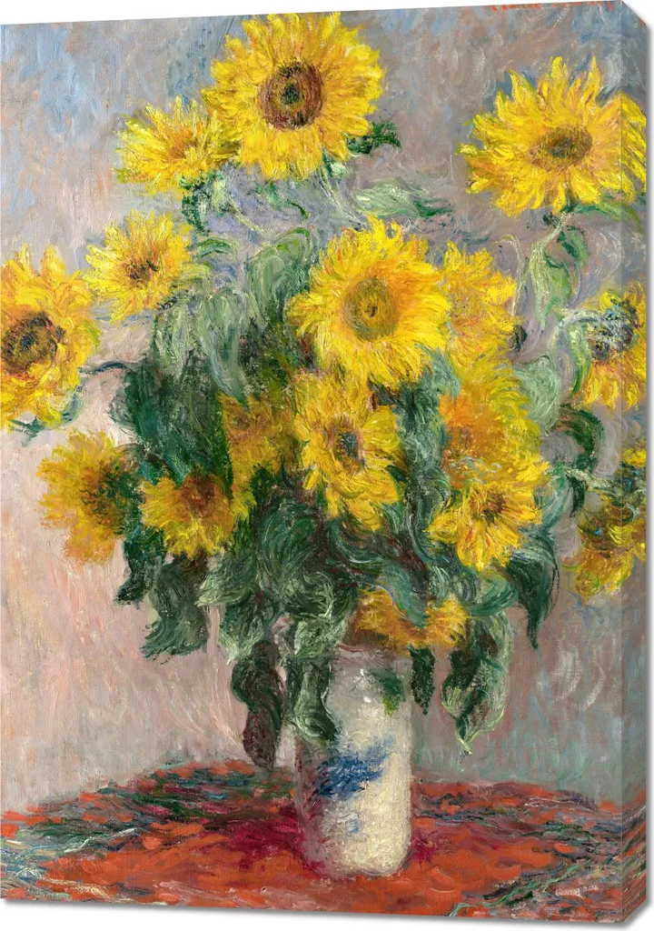 Décoration Murale Monet Tournesols 70x100 cm Impression Haute Qualité