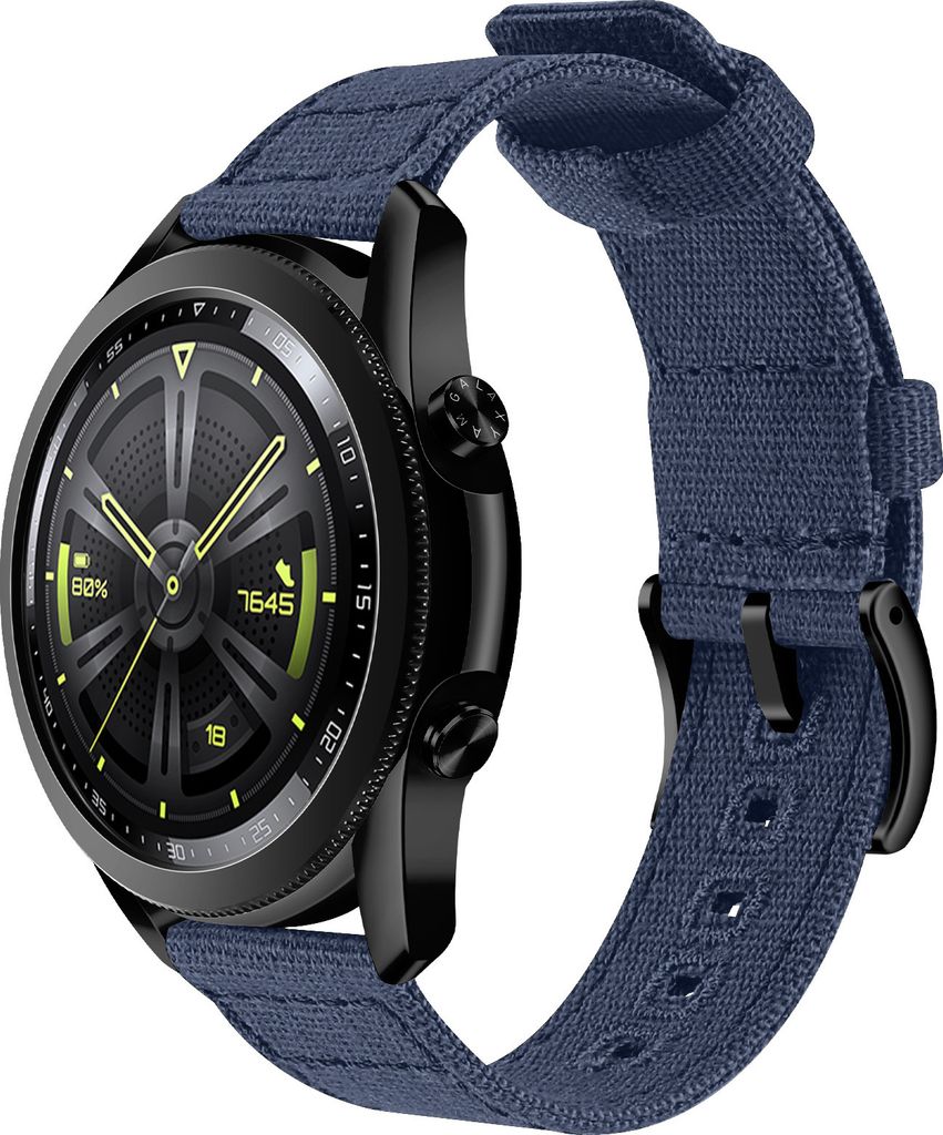 INF Gewebtes Canvas-Schnellverschluss-Uhrenarmband für Huawei GT4 Blau 20 mm
