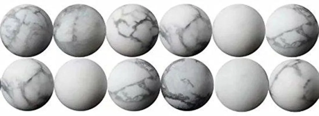 Perles en howlite blanche 8 mm polies pour bracelet de lithothérapie