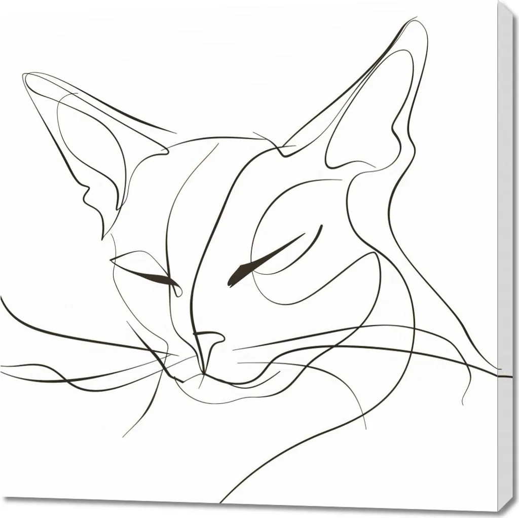 Image Chat Linéaire 90 x 90 cm - Idée Déco Salon et Bureau Minimaliste