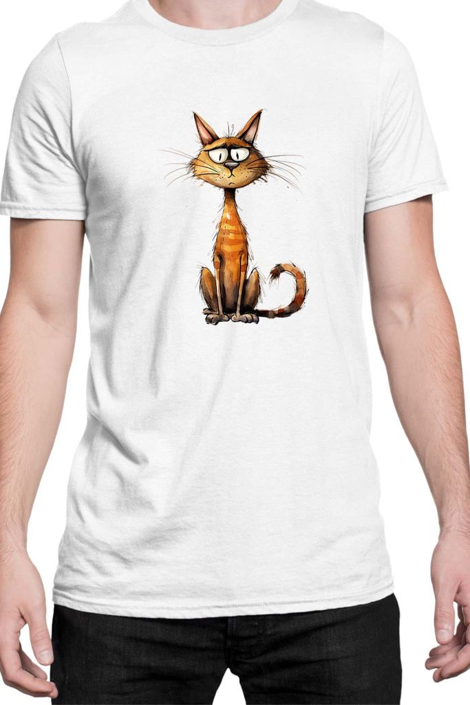 Herren T-Shirt Funny Cats Breeds Chausie Cat, Man S / Weiß