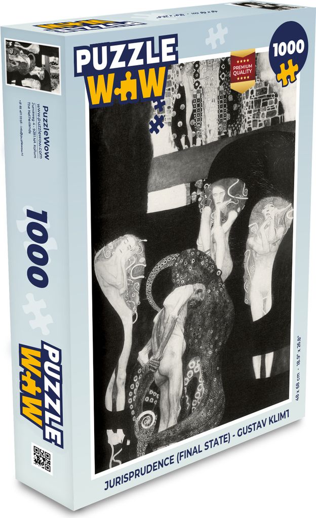 MuchoWow Puzzle 1000 Teile Jurisprudenz (Endzustand) - Gustav Klimt - Spielzeug - Alt und Jung - Spiele - Puzzeln