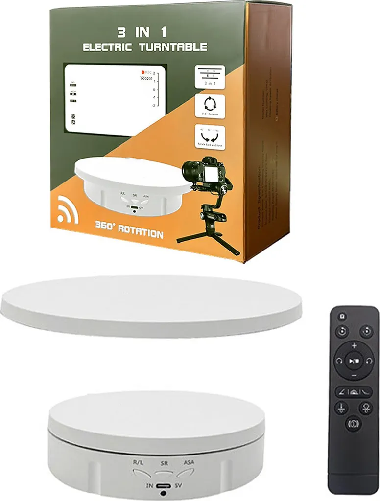 Support de présentation pivotant 2 en 1 électrique avec télécommande