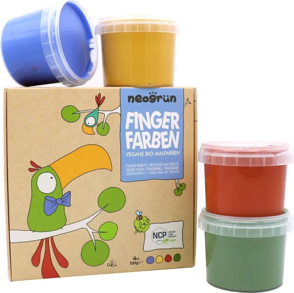 neogrün -Fingerfarben 4er Set ''Aki''