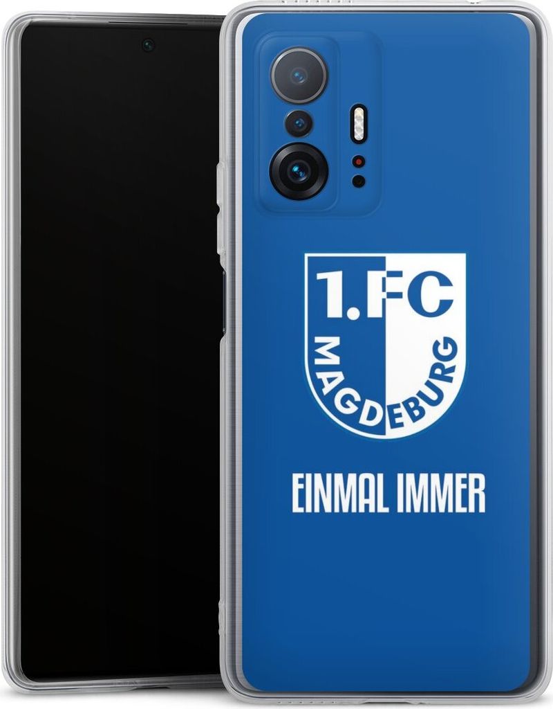 DeinDesign Handyhülle für Xiaomi 11T 5G Silikon Hülle Case Smartphone Schutzhülle Offizielles Lizenzprodukt Wappen 1. FC Magdeburg