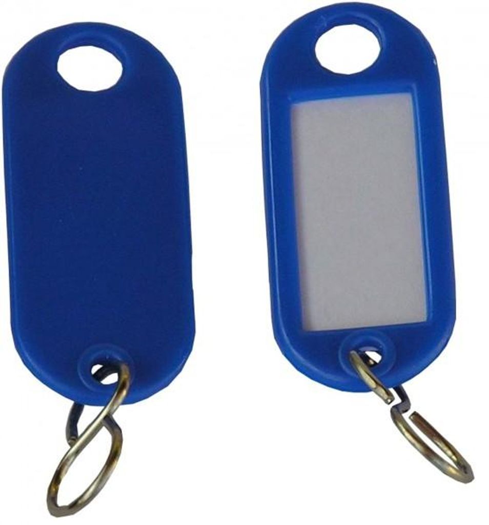 100 Schlüsselanhänger / Schlüsselschilder  blau S Haken Produktbild 