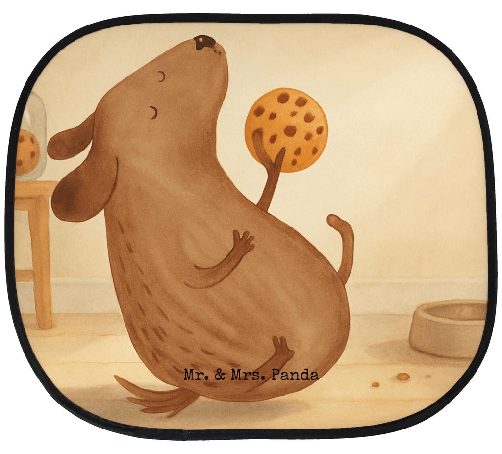 Mr. & Mrs. Panda Sonnenschutz Auto Hund Keks Design - Weiß - Geschenk, Autoscheibe, Hungrig, hitzeschutz, Hundekekse, Hundemama, blendschutz, glü...