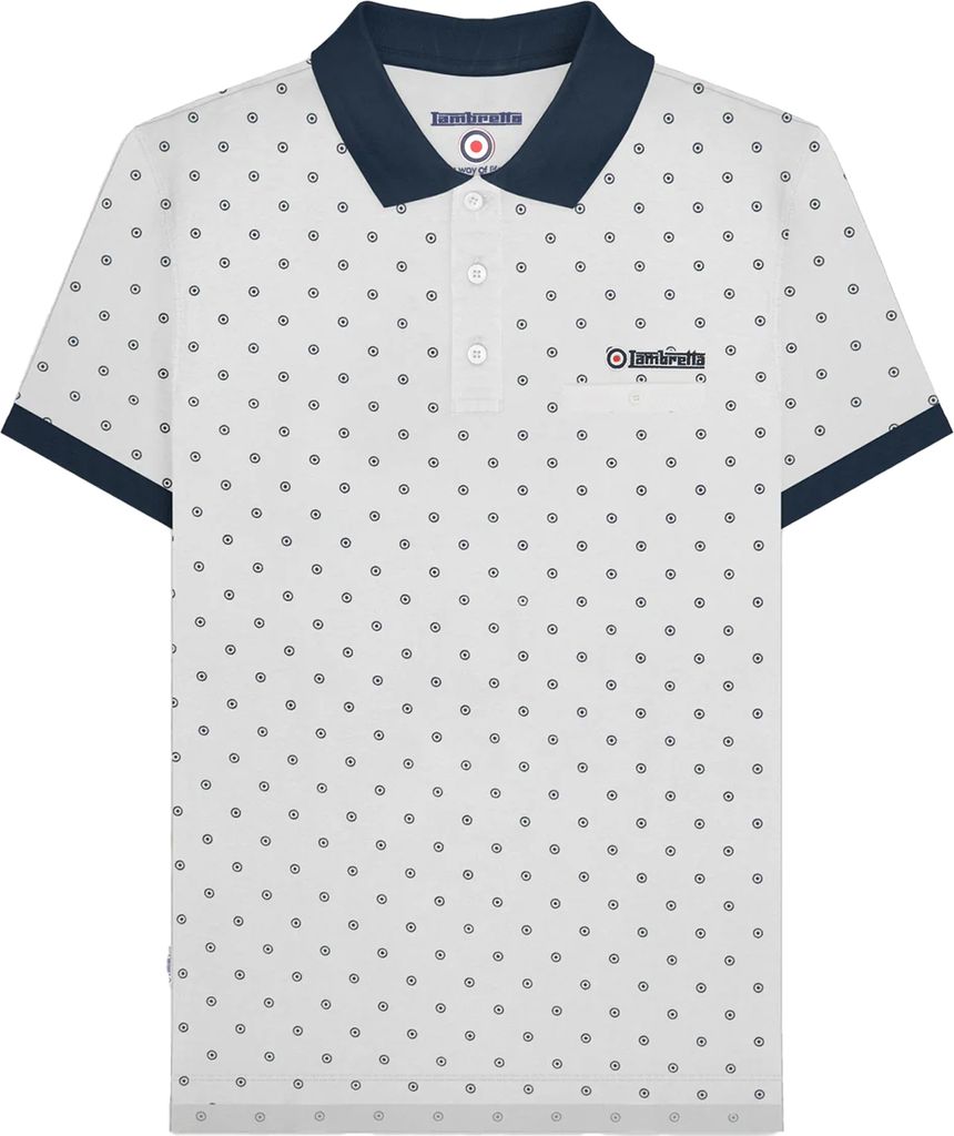 Lambretta - "AW24" Poloshirt für Herren LB218 (3XL) (Weiß/Marineblau)