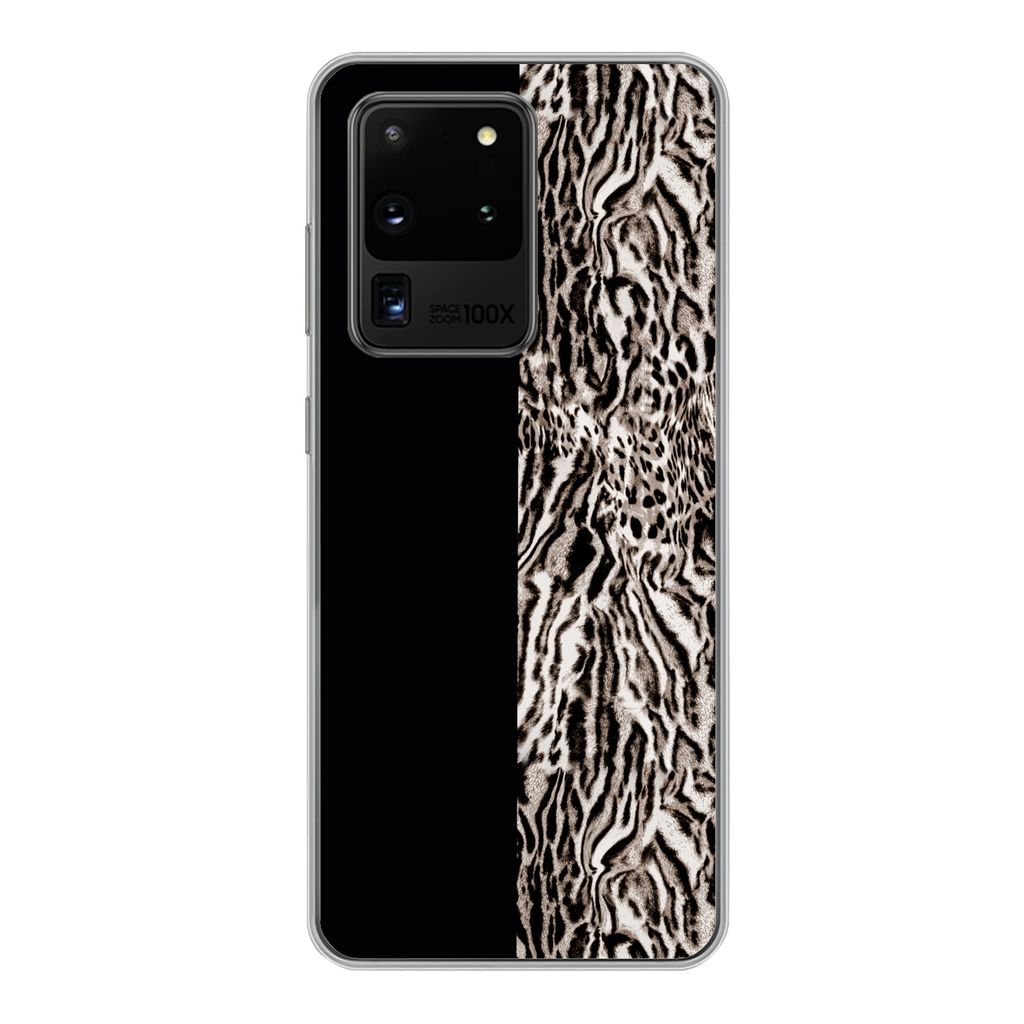 MuchoWow Handyhülle Schutzhülle Hülle für Samsung Galaxy S20 Ultra Tierdruck - Design - Tiere Silikon Softcase Handy Hülle - Karteninhaber