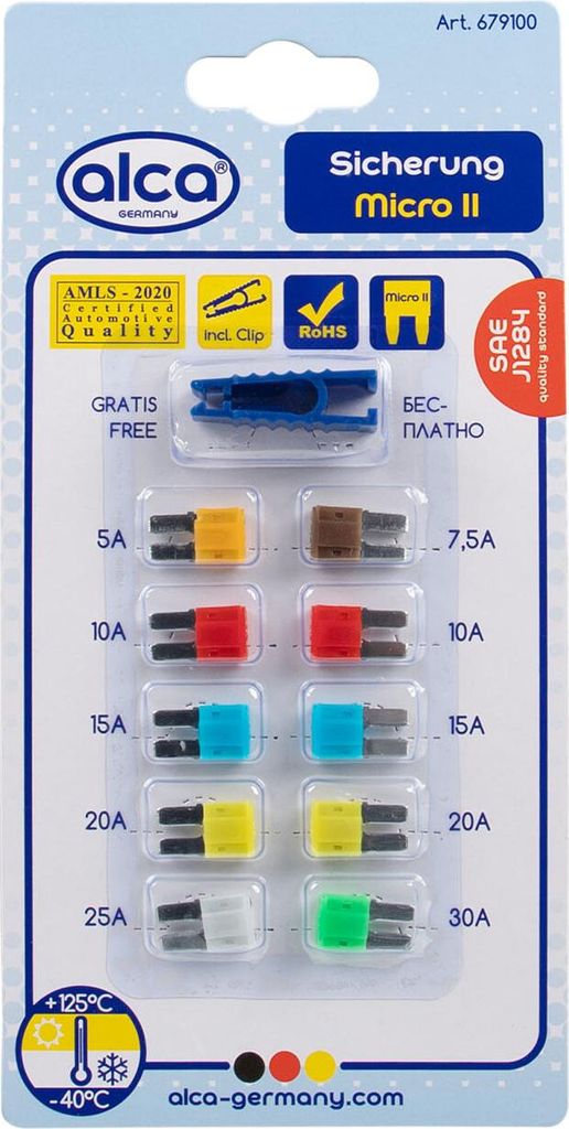alca® Kfz Micro 2 Sicherungen 5 - 30 A; 10 St. Blister Auto Produktbild 
