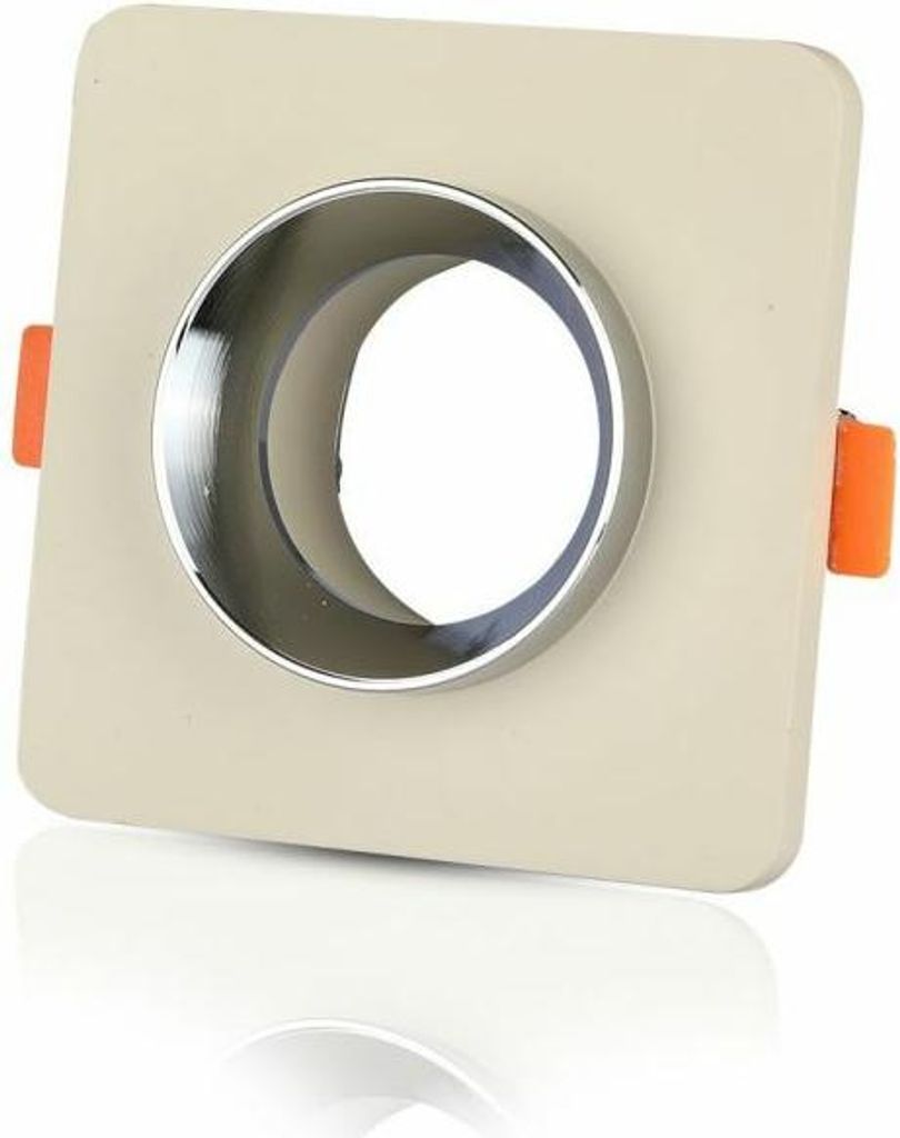 V-TAC LED-Strahler - Einbauleuchte - GU10 - IP20 - Off White + Chrom