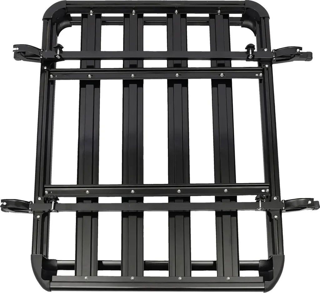 Porte-bagages de toit SUV pour voyages et loisirs, aluminium noir 127 cm