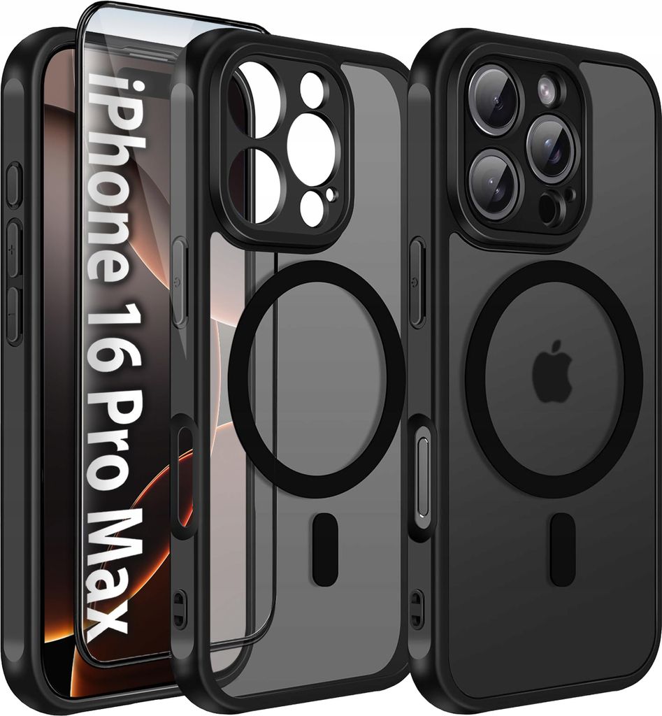 iPhone 16 Pro Max Hülle für MagSafe MATT VERSTÄRKTES 360° Produktbild 