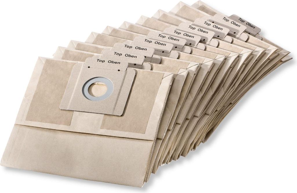 10 Original Kärcher Papier-Staubsaugerbeutel für T 12/1 Eco! Efficiency