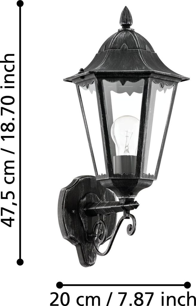 Eglo 93457 Navedo lampada da parete per esterni nero Immagine del prodotto 