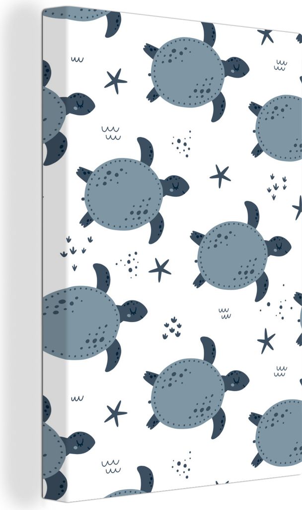 OneMillionCanvasses - Leinwandbilder - 90x140 cm, Muster - Schildkröte - Schwimmen, Wandbilder Kunstdruck Wanddekoration - Wandschmucke - Schlaf...