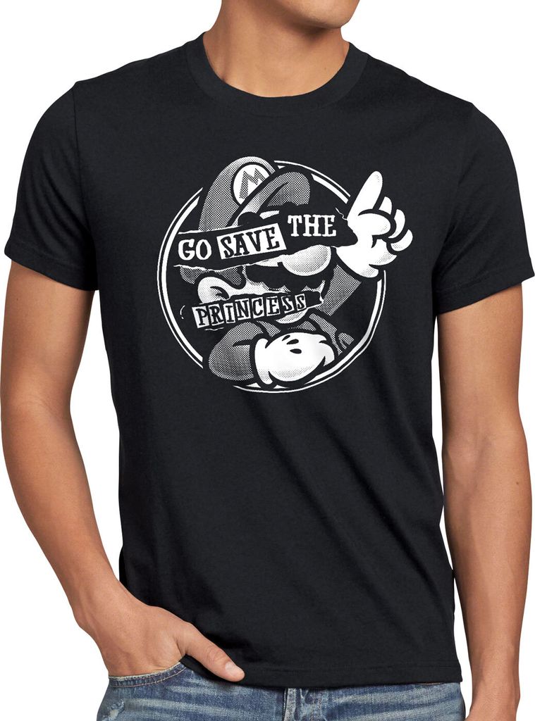 A.N.T. Go Save the Princess Herren T-Shirt mario switch