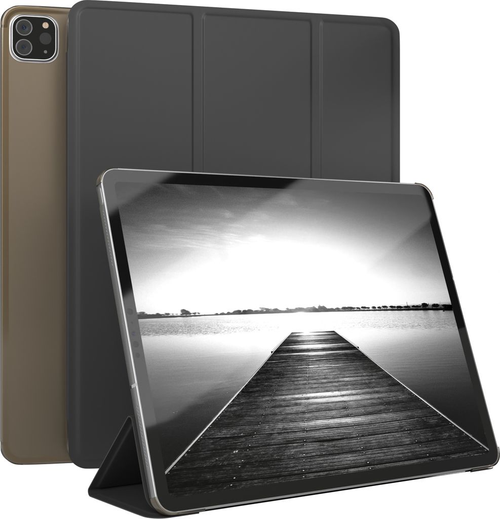 EAZY CASE Smartcase für Apple iPad Pro 12,9" 3 / 4 / 5 / 6 (2018/2020/2021/2022) Tabletcase Bookcover Smart Flipcase magnetisch Schwarz