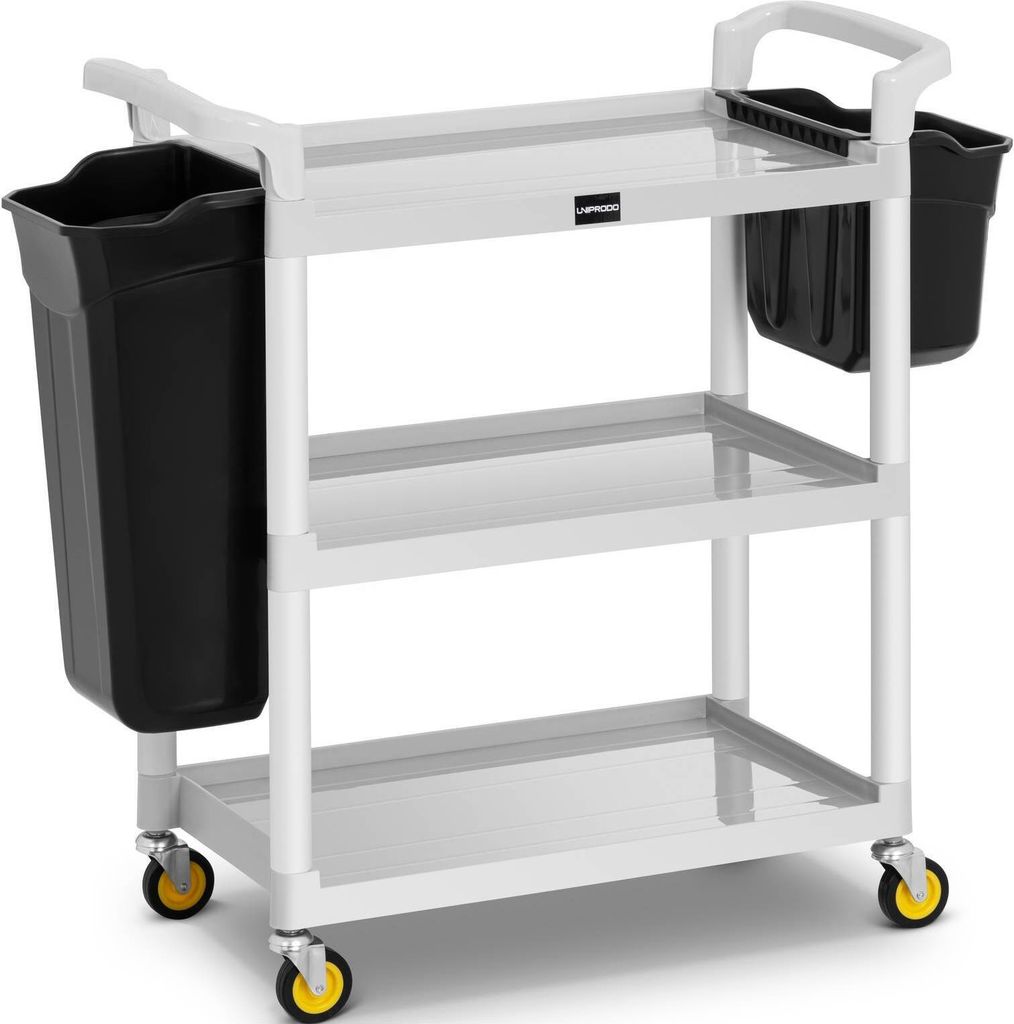 Uniprodo Servicewagen Hotel - 150 kg - 2 Behälter