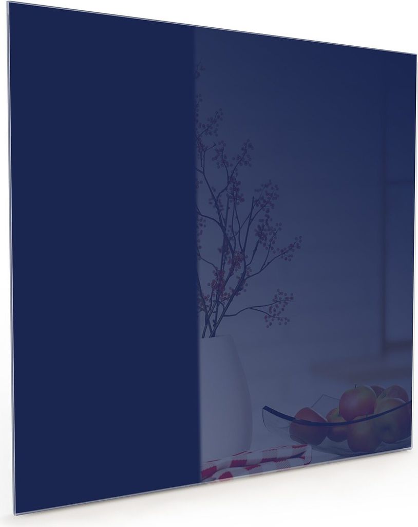 Küchenrückwand Spritzschutz Glas mit Motiv Marineblauer Hintergrund II 40 x 40 cm