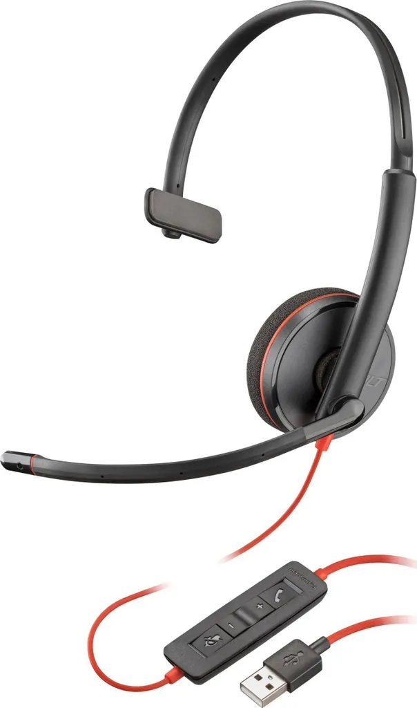 Casque PC Poly Blackwire 3210 avec micro antibruit et câble USB-A