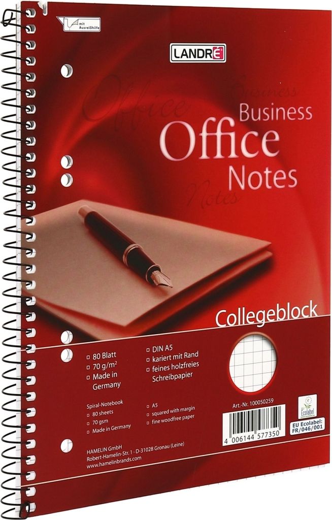 Kollegblock Work A5 kariert 70g/qm VE=5x80 Blatt