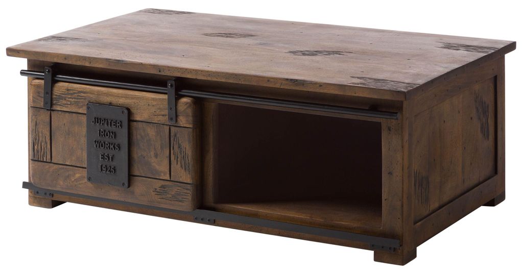 MASSIVMOEBEL24 | Couchtisch Mango 120x70x45 braun lackiert Immagine del prodotto 