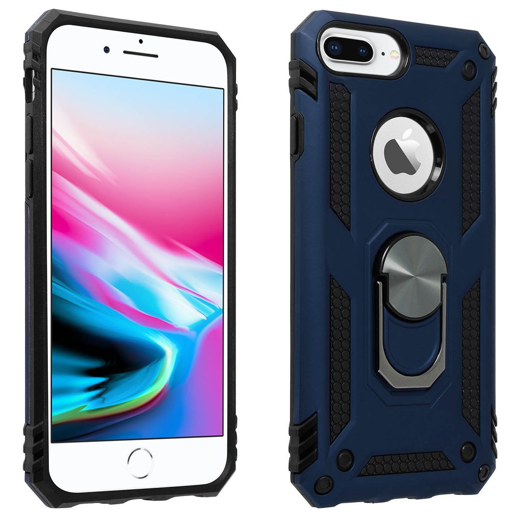 Hybrid Hülle mit Halterung für iPhone 6 Plus, 6S Plus, 7 Plus, 8 Plus – Blau