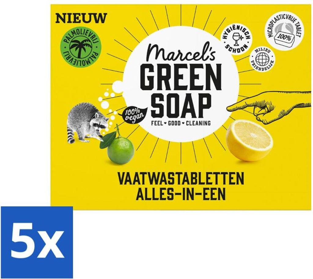 Marcel's Green Soap - Spülmaschinenkapseln - Öko All-In-One Grapefruit & Limette - Kraftvolle Wirkung - 24 Spülmaschinenkapseln - Vorteilspack -...