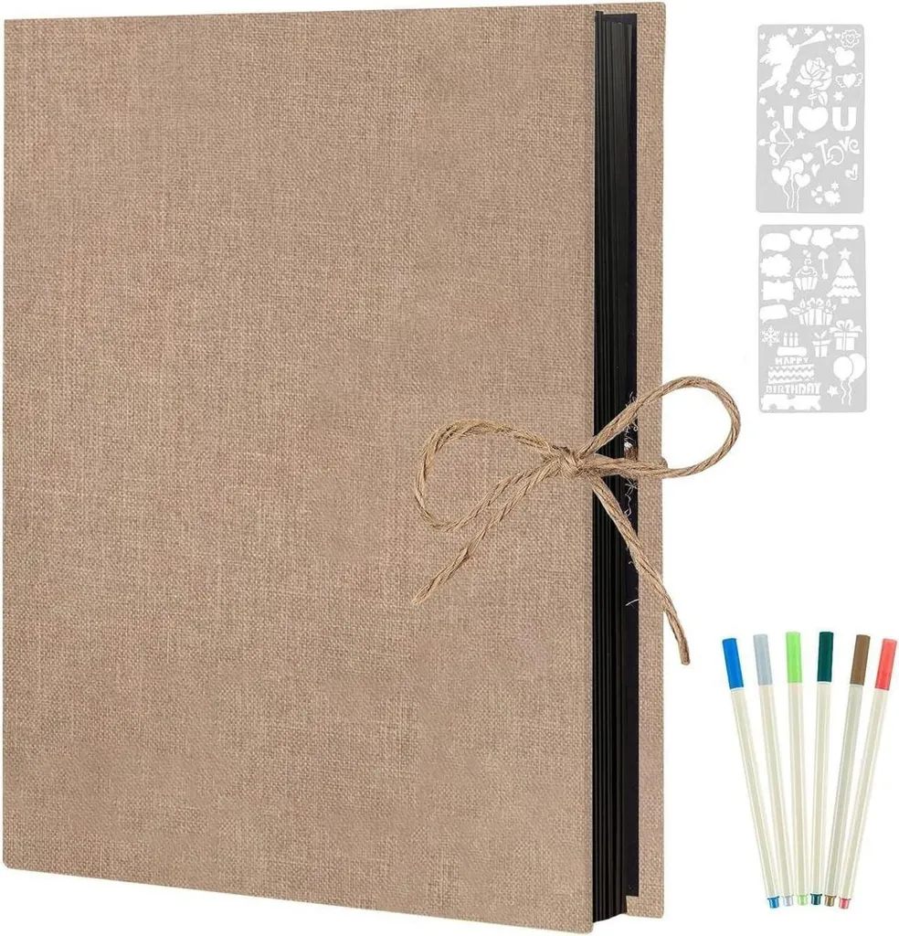 Album Photo de Mariage Beige 60 Pages Noires pour Mariage et Famille