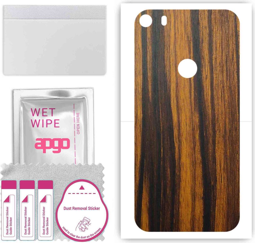 apgo Rückseite Schutzfolie, Skin, kompatibel mit Alcatel Idol 5, Hinten Displayschutzfolie aus Vinylfolie, kratzfest, einfache Montage - Tigerwood