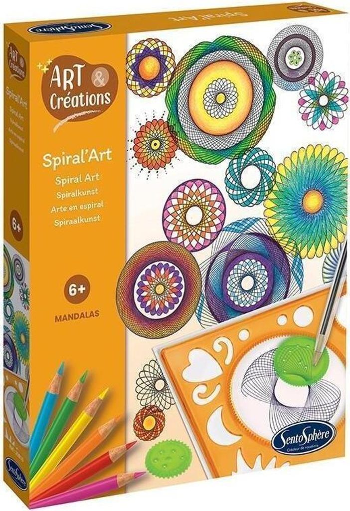 Sentosphère Bastelset Spiral Art kreatives Zeichnen und Ausmalen