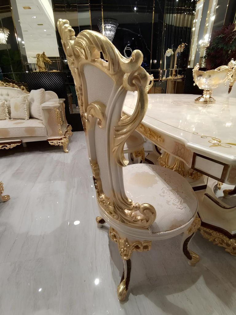 Esszimmer Set Luxus Stuhl Set 6x Stühle Essgruppe Garnitur Lehnstühle Anrichte