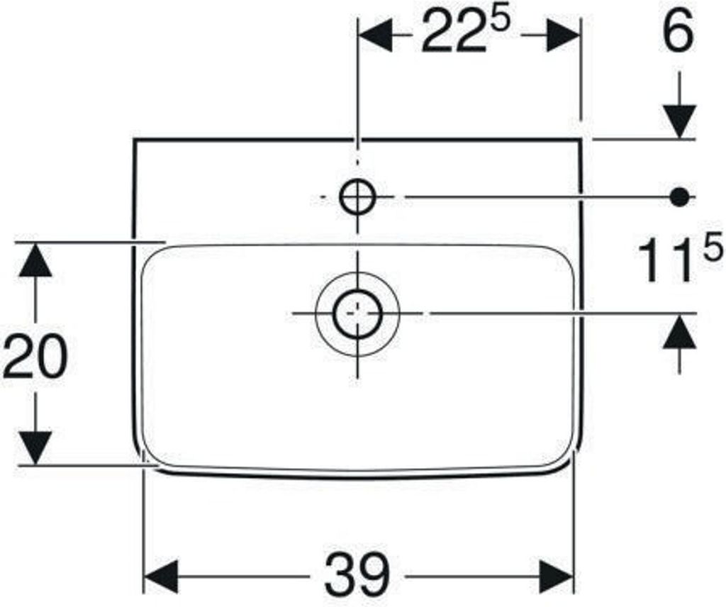 Geberit 501624001 Renova Plan Handwaschbecken, 45x34cm Produktbild 