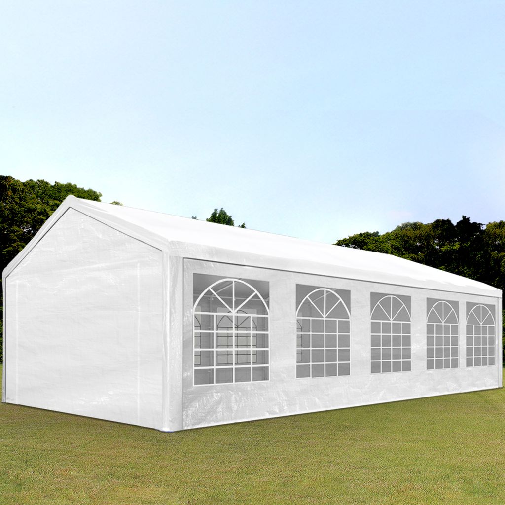 TOOLPORT Tente de réception 4x10 m pavillon Blanc bâche PE Image du produit 