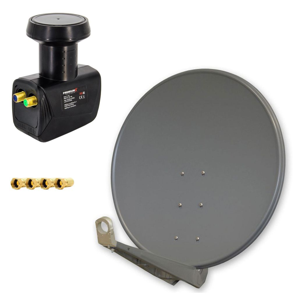 DELUXE100 SAT Anlage 100cm Alu Anthrazit Twin LNB 2 Produktbild 