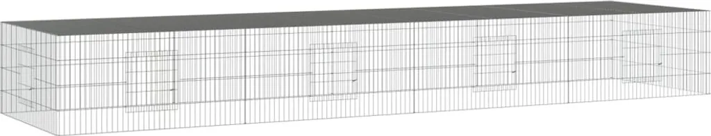 Recinto Professionale vidaXL per Conigli 4 Pannelli in Ferro Zincato