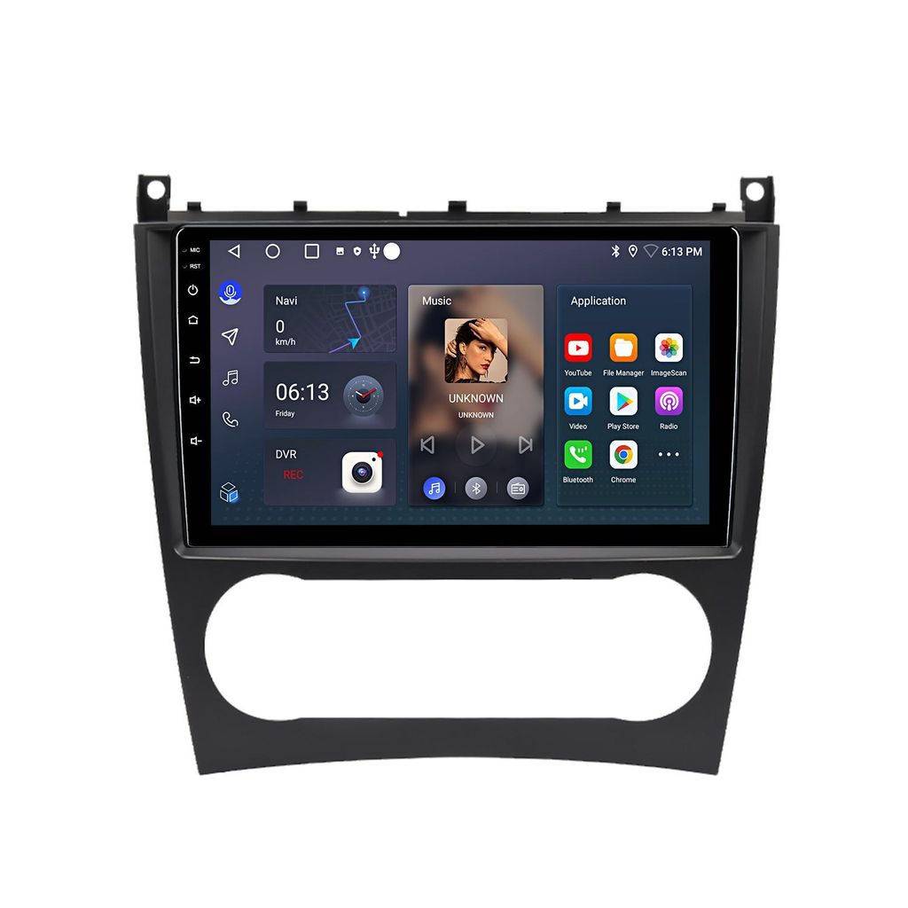 Radio Android 9'' 64GB Mercedes C-Klasse W203 Facelift Image du produit 