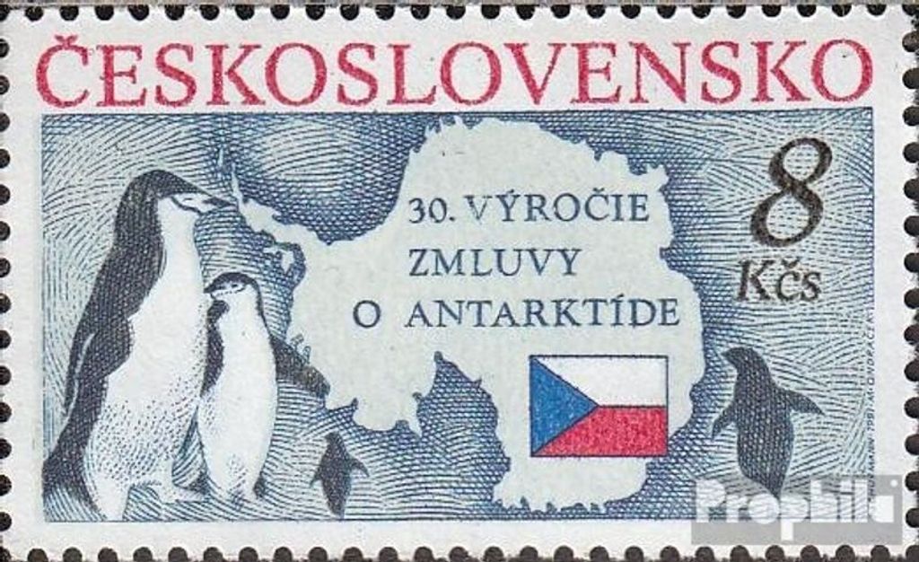 Briefmarken Tschechoslowakei 1991 Mi 3086 (kompl.Ausg.) postfrisch Antarktisvertrag
