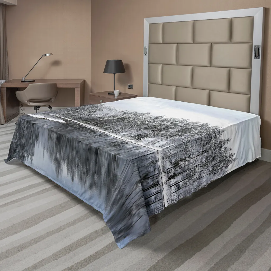 Lenzuolo ABAKUHAUS Finlandia Bosco - 275 x 260 cm - Bianco e Marrone