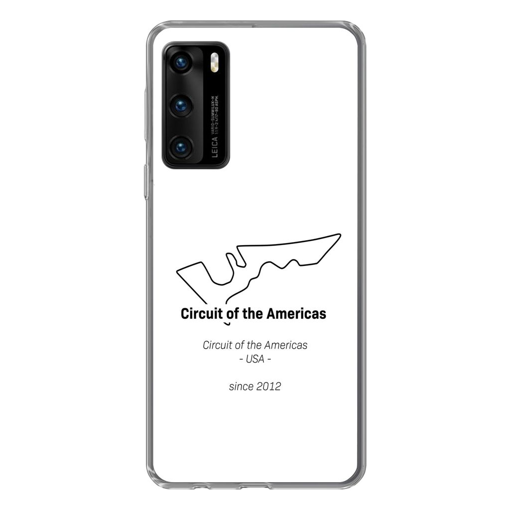 MuchoWow Handyhülle Schutzhülle Hülle für Huawei P40 Formel 1 - Amerika - Rennstrecke Silikon Softcase Handy Hülle - Handytasche