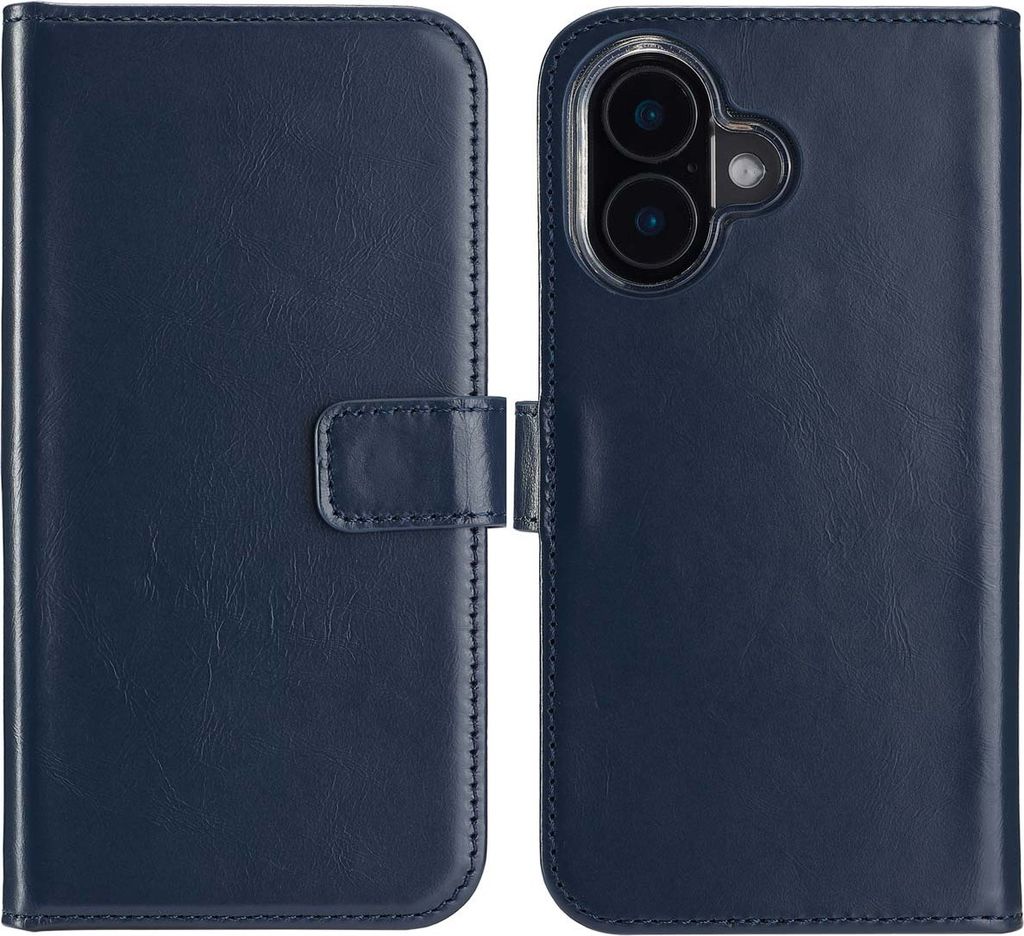 Selencia Echtleder Klapphülle iPhone 16 - Blau
