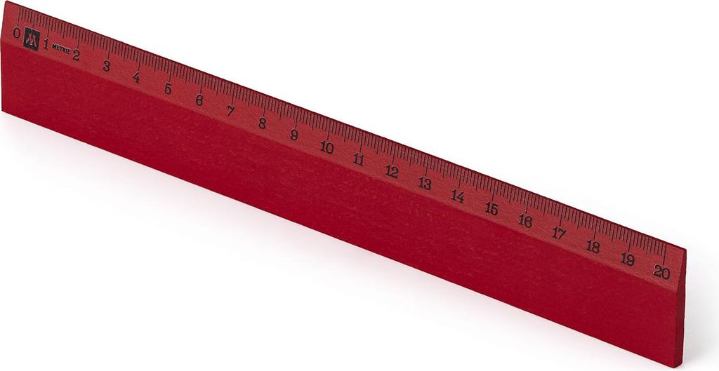 Metrie | Scholar-20DR Dřevěné pravítko tmavěčervené | 20 cm Obrázek produktu 