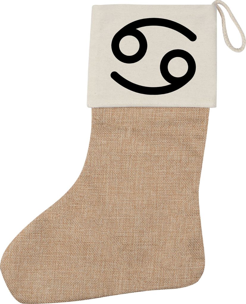 Huuraa Weihnachtsstrumpf Krebs Sternzeichen Zeichen Beige Jute Kaminstrumpf Geschenkidee